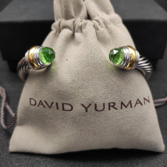 Hl76A20David Yurman 7mm分色双钻头浅绿钻手镯。建议适合佩戴的手围16-20cm