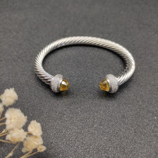 Hl87A20David Yurman 7mm满钻黄钻头手镯。建议适合佩戴的手围16-20cm