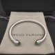 Hl65900David Yurman 5mm镶嵌石浅绿钻头手镯。建议适合佩戴的手围15-20cm