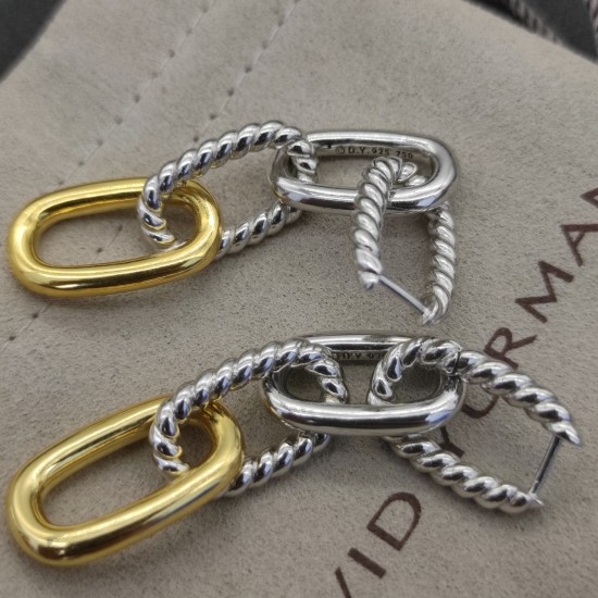 Hl76A10David Yurman 分色纽线扣环耳环