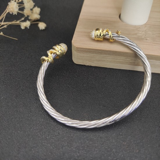 Hl86900David Yurman 4mm缠绕纽线镶钻手镯。建议适合佩戴的手围15-20cm