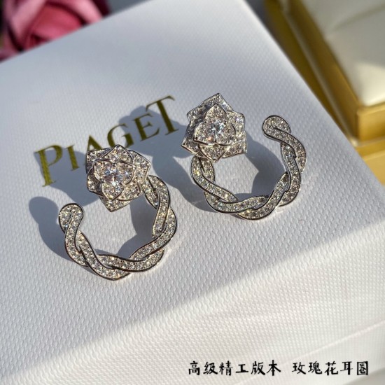 （编号2120）5140B3009️⃣2️⃣5️⃣两种佩戴方法   [色]PIAGET✨✨重！磅！推！出！！！伯爵玫瑰花耳圈，杨幂同款。没有女人能抗拒这种魅力吧？