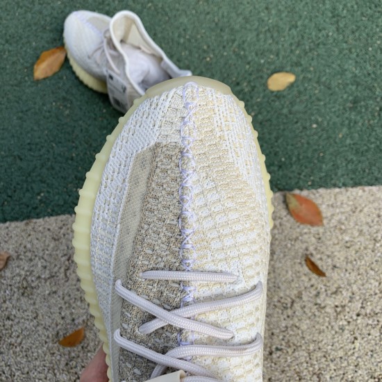 350v2氧化天使  最强性价比版本 Adidas Yeezy 350 V2 米白椰子Natural 氧化天使椰子跑步鞋FZ5246