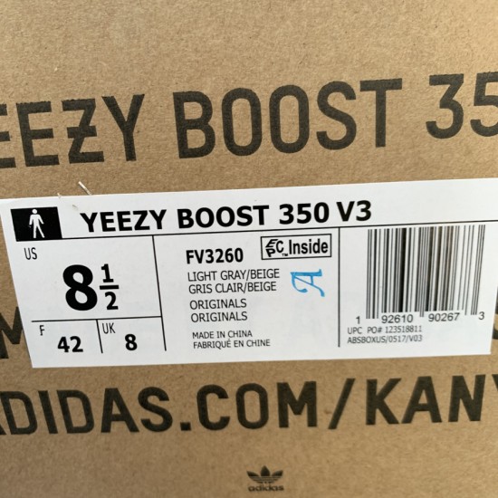 350v3灰米白 性价比真爆Adidas YEEZY 350V3 2.0 boots 灰米白拼接 侃爷 椰子 Fv3260 尺码：36-46