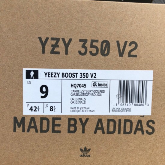 350v2黑灰橙 Adidas Yeezy 350 V2黑灰橙 椰子HQ7045