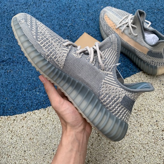 350v2灰蓝橙 性价比版真爆米花 Adidas Yeezy 350 V2 灰蓝橙 椰子灰天使侧透情侣 FZ5421 尺码：36-48