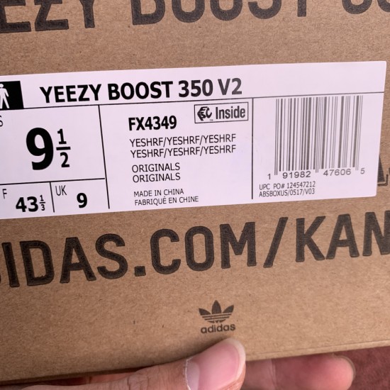 350v2灰满天星 性价比版 Adidas Yeezy350 V2 Yeshaya RF 生胶白灰天使满天星 FX4349  尺码：36-48