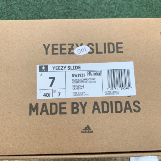 椰子拖鞋军褐色 偏小2码 Adidas Yeezy Slide椰子军褐色黄棕厚底运动休闲男女凉拖鞋GW1931