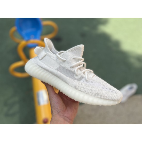 350v2纯白2.0 特供版 LJR出品 Adidas Yeezy 350 V2 纯白2.0 白冰淇淋 侧透椰子HQ6