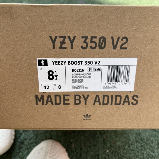 350v2纯白2.0 特供版 LJR出品 Adidas Yeezy 350 V2 纯白2.0 白冰淇淋 侧透椰子HQ6