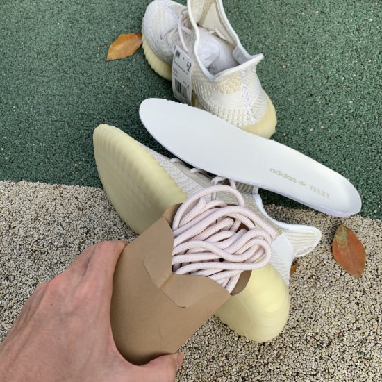 350v2氧化天使  最强性价比版本 Adidas Yeezy 350 V2 米白椰子Natural 氧化天使椰子跑步鞋FZ5246