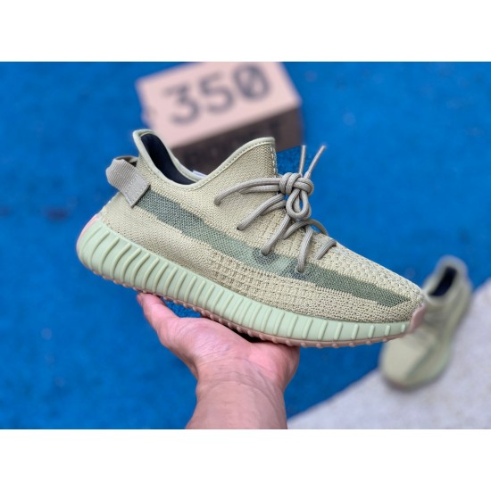 350v2抹茶绿 性价比版本实物偏绿些 Yeezy Boost 350 V2 Sulfur 硫磺抹茶绿 情侣鞋FY5346 尺码：36-48