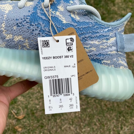 椰子350v2水洗蓝 真爆米花 adidas originals Yeezy boost 350 V2 &quot;MX Blue&quot; 低帮 蓝色 GW3375