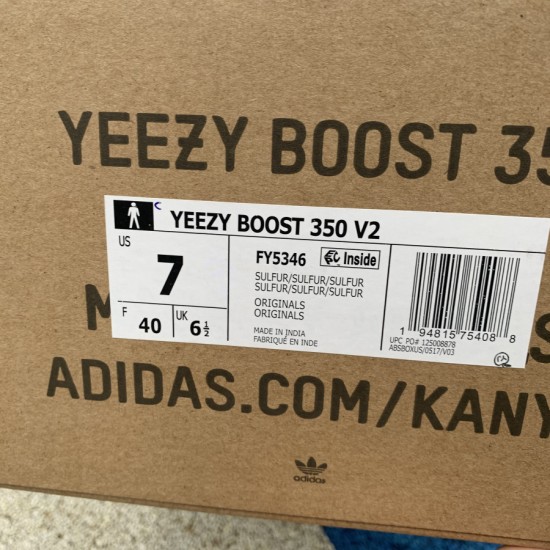 350v2抹茶绿 性价比版本实物偏绿些 Yeezy Boost 350 V2 Sulfur 硫磺抹茶绿 情侣鞋FY5346 尺码：36-48