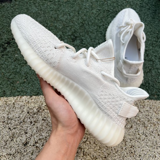 350v2纯白2.0 特供版 LJR出品 Adidas Yeezy 350 V2 纯白2.0 白冰淇淋 侧透椰子HQ6