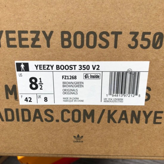 350v2灰绿 性价比版偏小0.5-1码Adidas Yeezy 350 V2灰绿 椰子 FZ1268