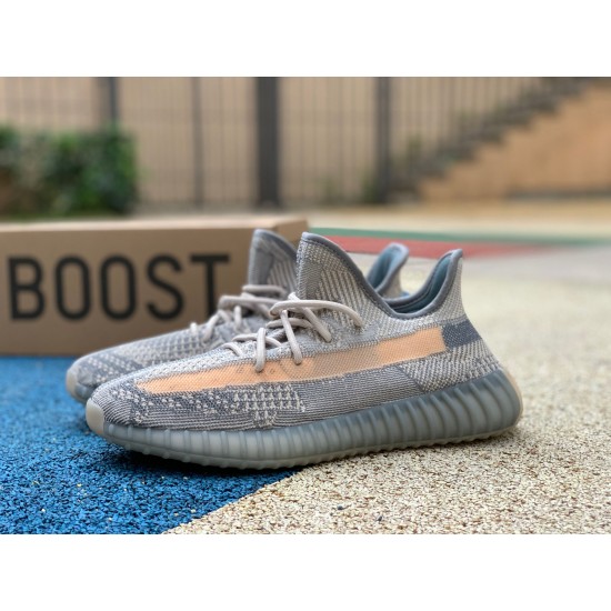 350v2灰蓝橙 性价比版真爆米花 Adidas Yeezy 350 V2 灰蓝橙 椰子灰天使侧透情侣 FZ5421 尺码：36-48