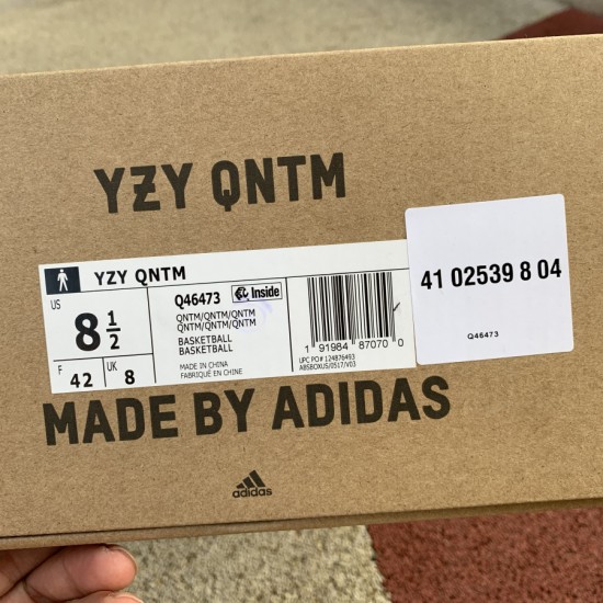 椰子篮球鞋 纯原版 Adidas Yeezy Basketball QNTM 黑灰拼接休闲版椰子篮球鞋 Q46473 尺码：40-46.5