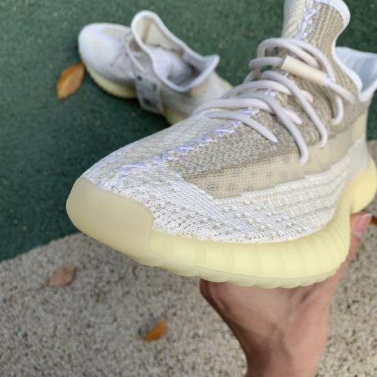 350v2氧化天使  最强性价比版本 Adidas Yeezy 350 V2 米白椰子Natural 氧化天使椰子跑步鞋FZ5246