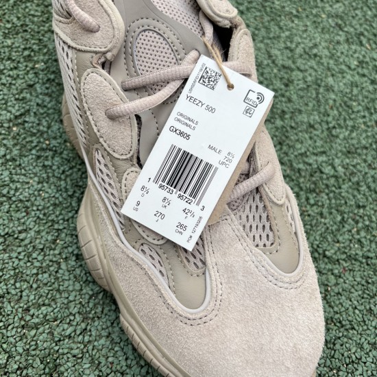 椰子500灰褐色  lw出品⚡️ Yeezy 500 椰子老爹鞋 大地棕褐色 Taupe Light GX3605