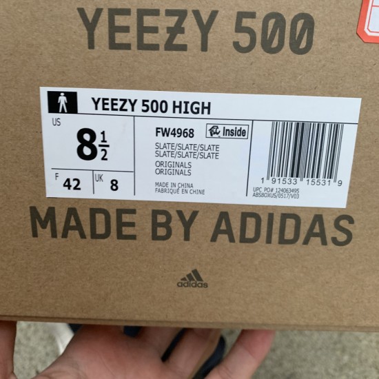 椰子500黑曜石高帮 特供版LJR出品 Adidas YEEZY 500 High 椰子500 黑曜石高帮秋冬 FW4968 尺码：36-46.5