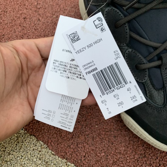 椰子500高帮 Adidas Yeezy 500 High“ Slate” 椰子500黑白麂皮 高帮 FW4968 尺码：39-46.5