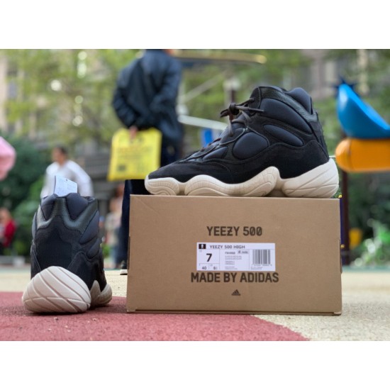 椰子500高帮 Adidas Yeezy 500 High“ Slate” 椰子500黑白麂皮 高帮 FW4968 尺码：39-46.5