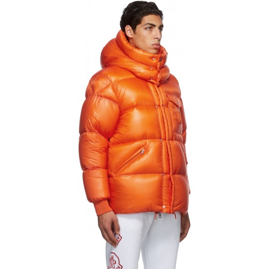 MONCLER Orange Logo Down Jacket