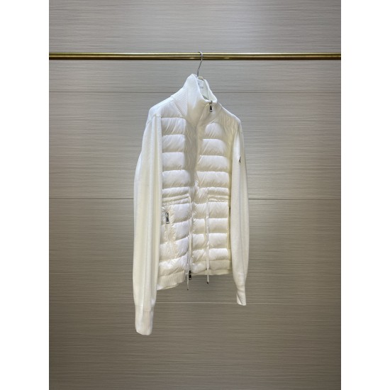 Moncler Jacket 蒙口女款针织拼接羽绒服开衫系列 连帽羽绒服外套