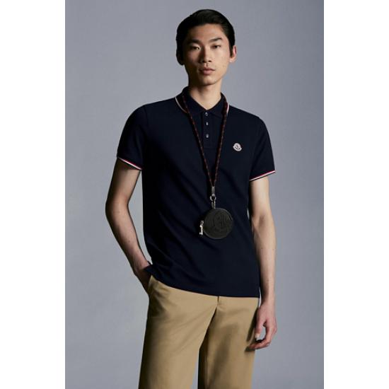 MONCLER Polo with tricolor detail