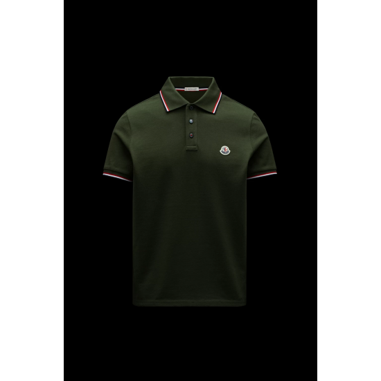 MONCLER Polo with tricolor detail