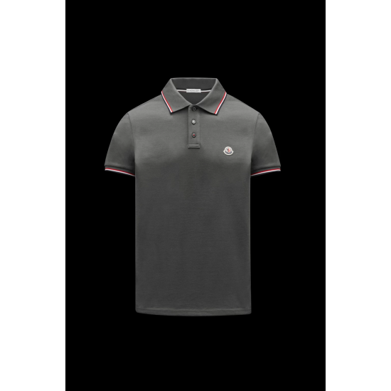 MONCLER Polo with tricolor detail