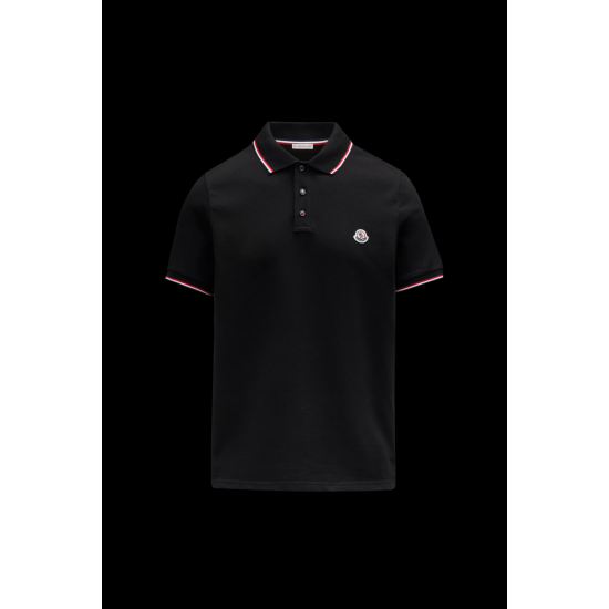 MONCLER Polo with tricolor detail