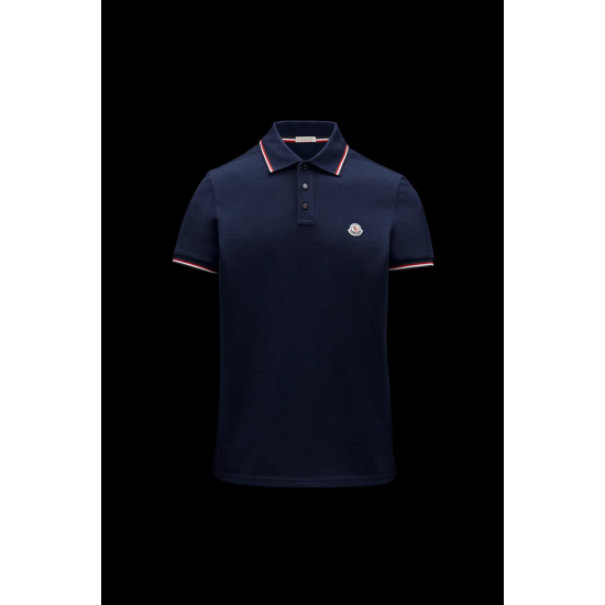 MONCLER Polo with tricolor detail