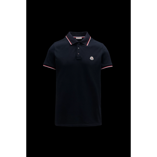 MONCLER Polo with tricolor detail