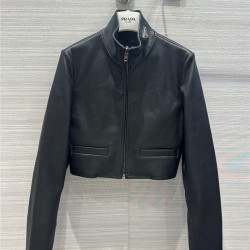 P*ada Real Leather Jacket Top Version