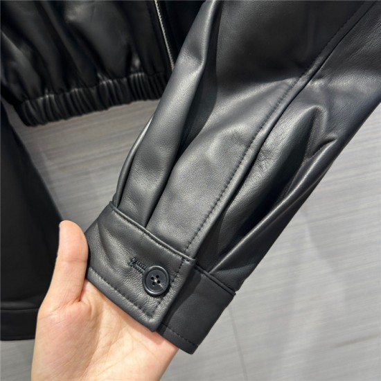 2023SS P*ada Leather Jacket Top Version