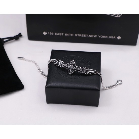 Sterling Silver Cross Flower Bracelet