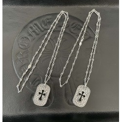 Cross Square Diamond Pendant Necklace