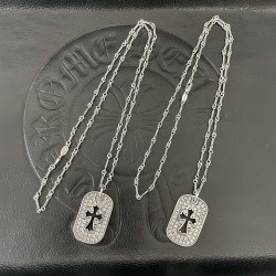 Cross Square Diamond Pendant Necklace