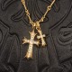 White Diamond Double Cross Necklace