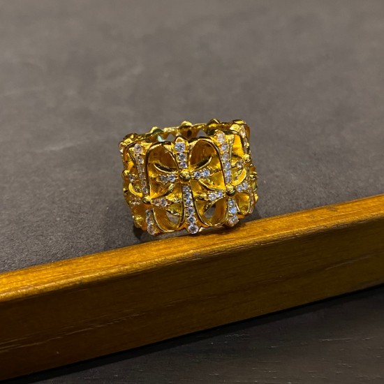 22k gold-plated stone tomb ring