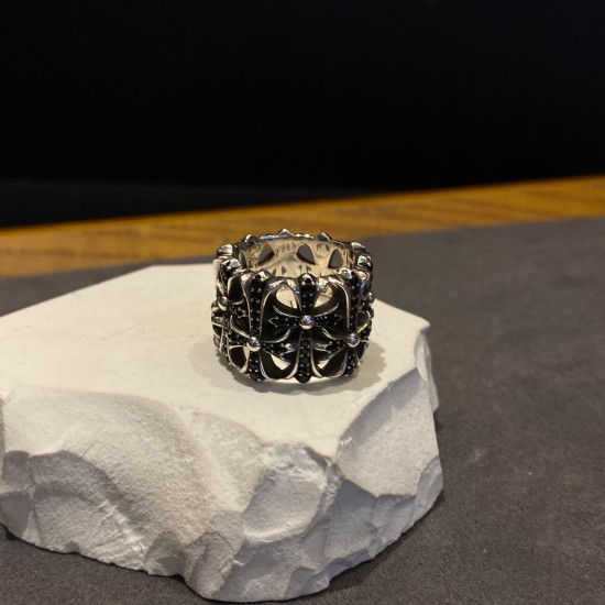 Black Diamond Round Tomb Ring