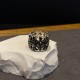 Black Diamond Round Tomb Ring