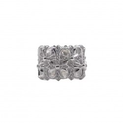 White Gold Round Tomb Ring