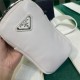 1BP027 P*ada Teal Leather Mobile phone Bag Best Version