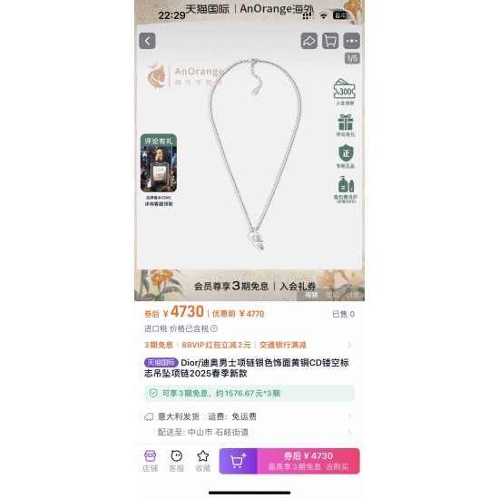 Dior Jewelry Necklace