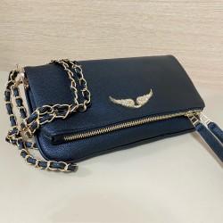 Zadig Bag, gold with black fringe 6