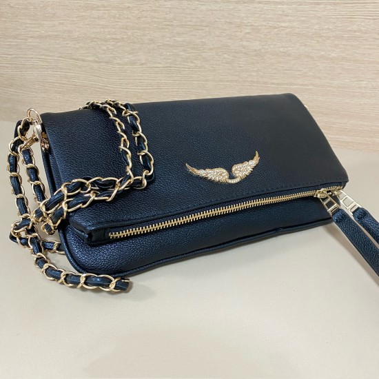 Zadig Bag, gold with black fringe 6