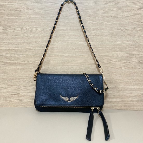 Zadig Bag, gold with black fringe 6